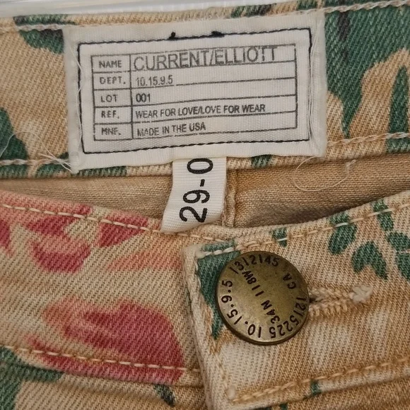 Current Elliott The Stiletto Haystack Floral Cropped Ankle Jeans - Picture 4 of 11